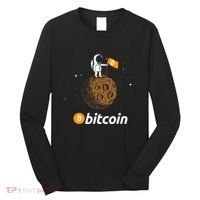 Bitcoin Btc Crypto To The Moon Featuring Astronaut Long Sleeve Shirt thumb 0
