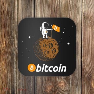 Bitcoin Btc Crypto To The Moon Featuring Astronaut Coaster