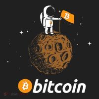 Bitcoin Btc Crypto To The Moon Featuring Astronaut Hat thumb 2