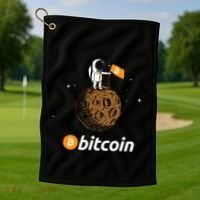 Bitcoin Btc Crypto To The Moon Featuring Astronaut Golf Towel thumb 1