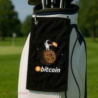 Bitcoin Btc Crypto To The Moon Featuring Astronaut Golf Towel thumb 2