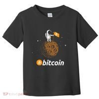 Bitcoin Btc Crypto To The Moon Featuring Astronaut Toddler T-Shirt thumb 0