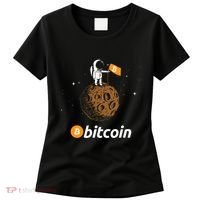 Bitcoin Btc Crypto To The Moon Featuring Astronaut Women's T-Shirt thumb 0