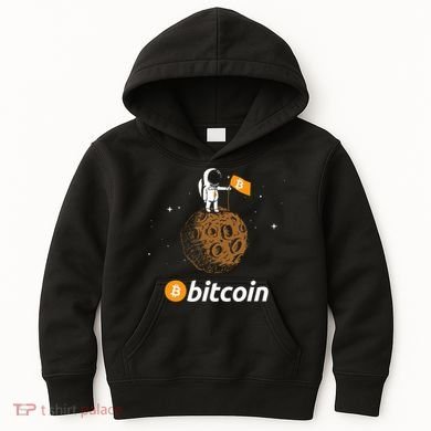 Bitcoin Btc Crypto To The Moon Featuring Astronaut Kids Hoodie