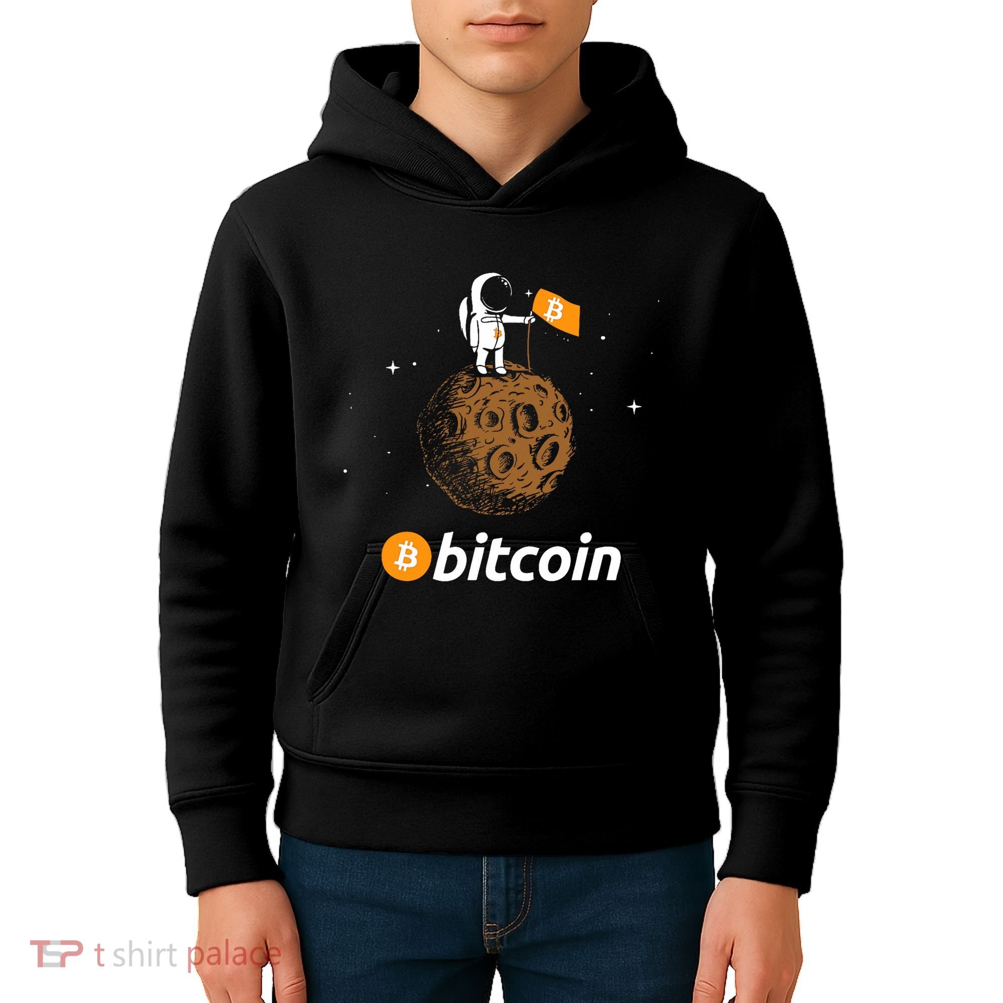 Bitcoin Btc Crypto To The Moon Featuring Astronaut Kids Hoodie