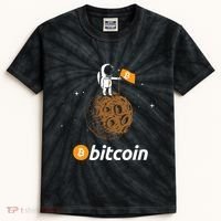 Bitcoin Btc Crypto To The Moon Featuring Astronaut Kids Tie-Dye T-Shirt thumb 0