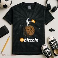 Bitcoin Btc Crypto To The Moon Featuring Astronaut Kids Tie-Dye T-Shirt thumb 2