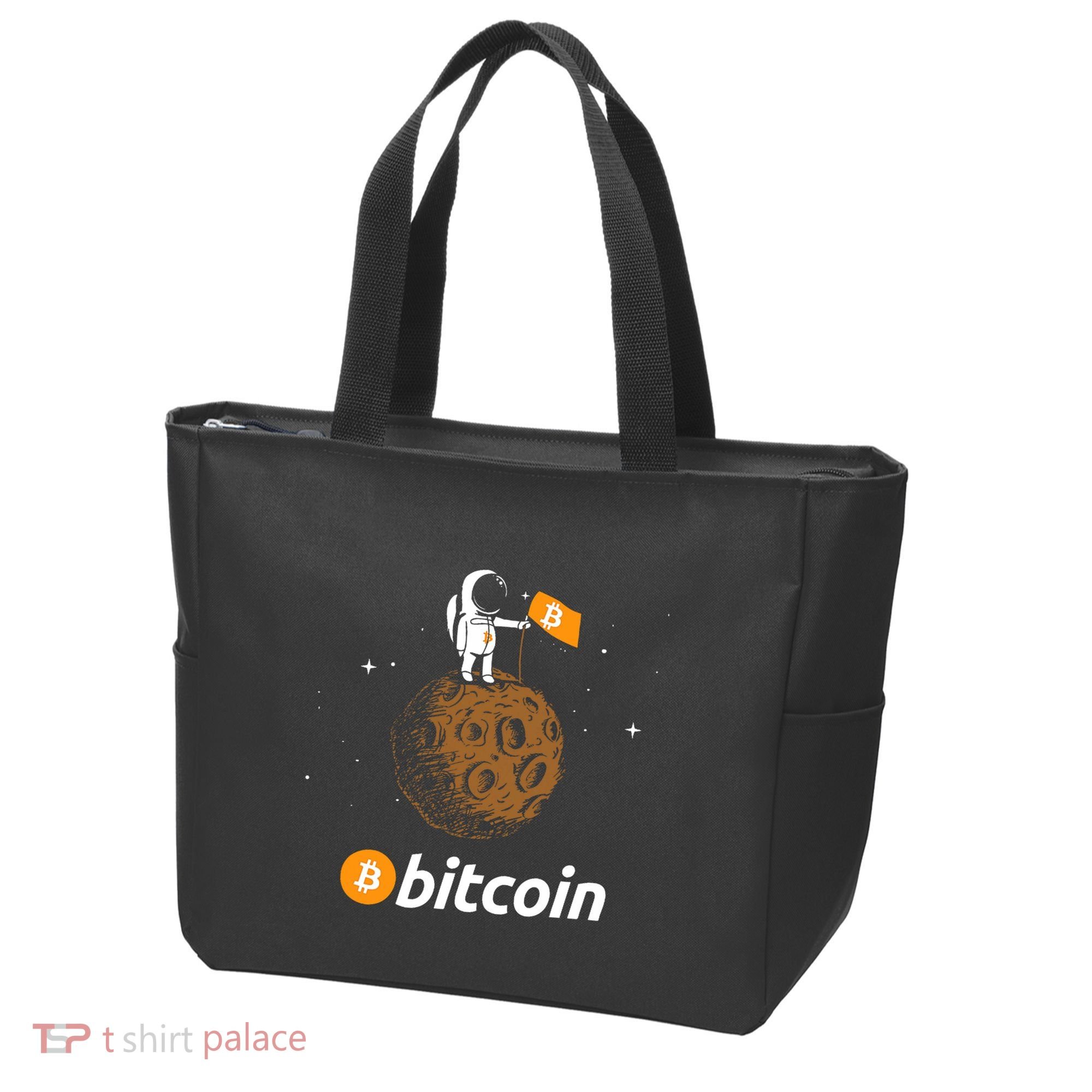 Bitcoin Btc Crypto To The Moon Featuring Astronaut Tote Bag