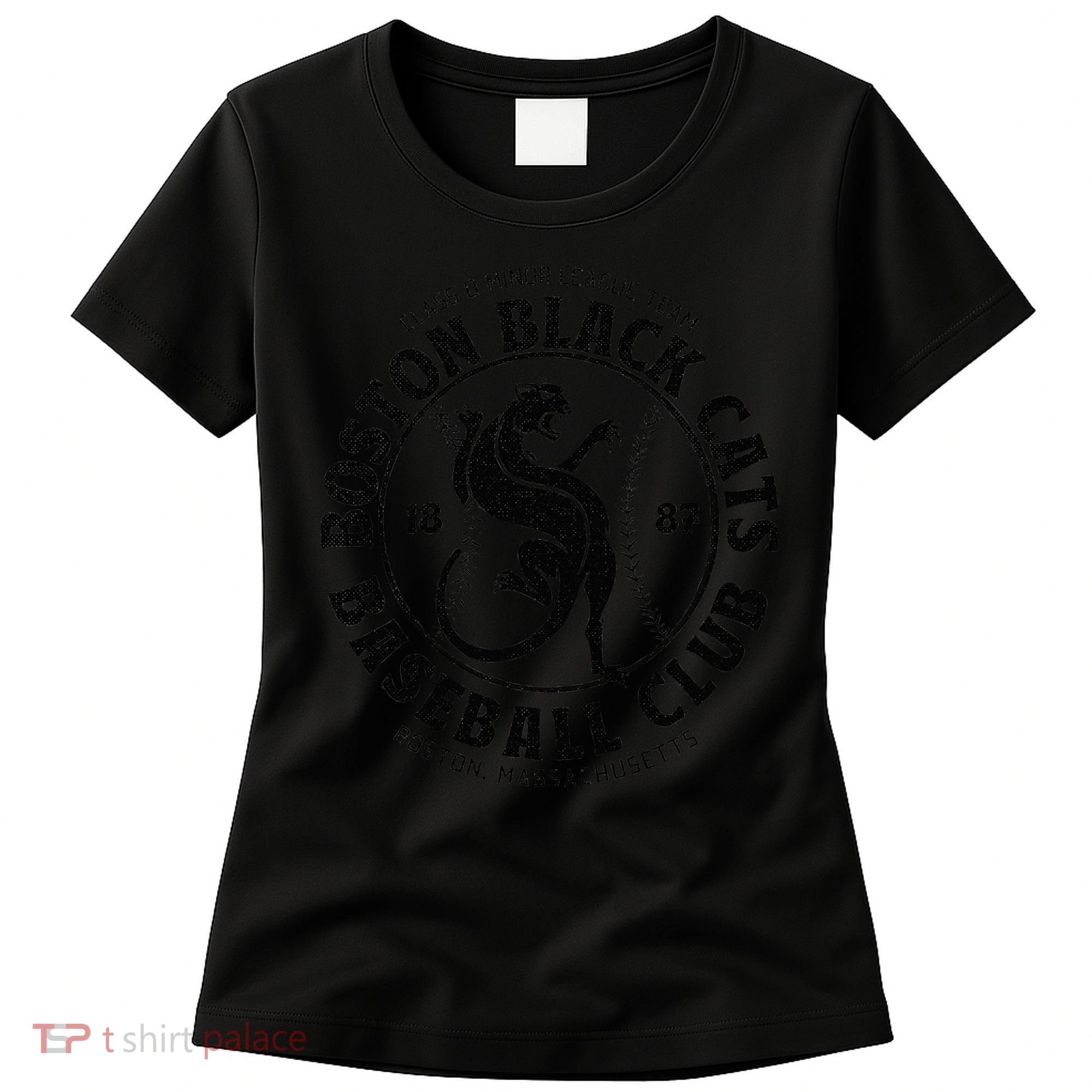 Boston Black Cats Baseball Retro Minor League Baseball Team Women's T-Shirt