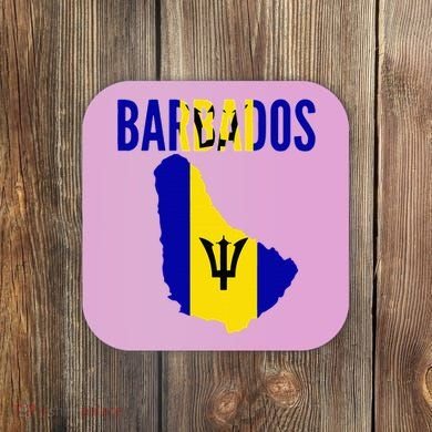 Barbadian Barbados Country Map Flag Coaster