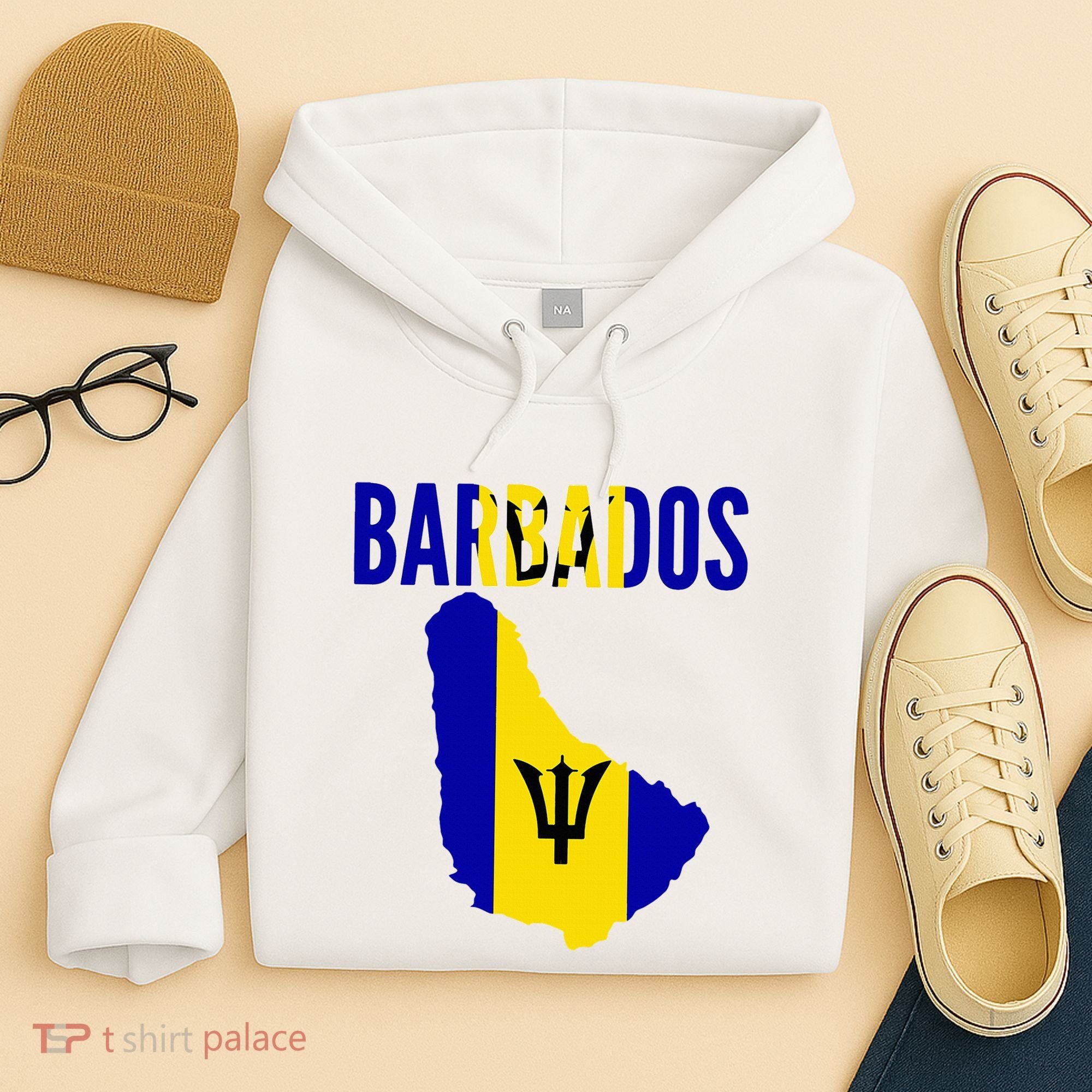 Barbadian Barbados Country Map Flag Hoodie