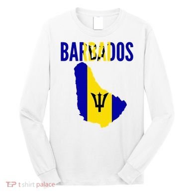 Barbadian Barbados Country Map Flag Long Sleeve Shirt