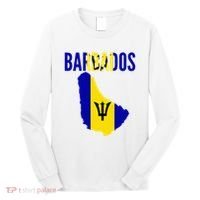 Barbadian Barbados Country Map Flag Long Sleeve Shirt thumb 0
