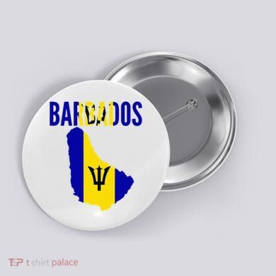 Barbadian Barbados Country Map Flag Button