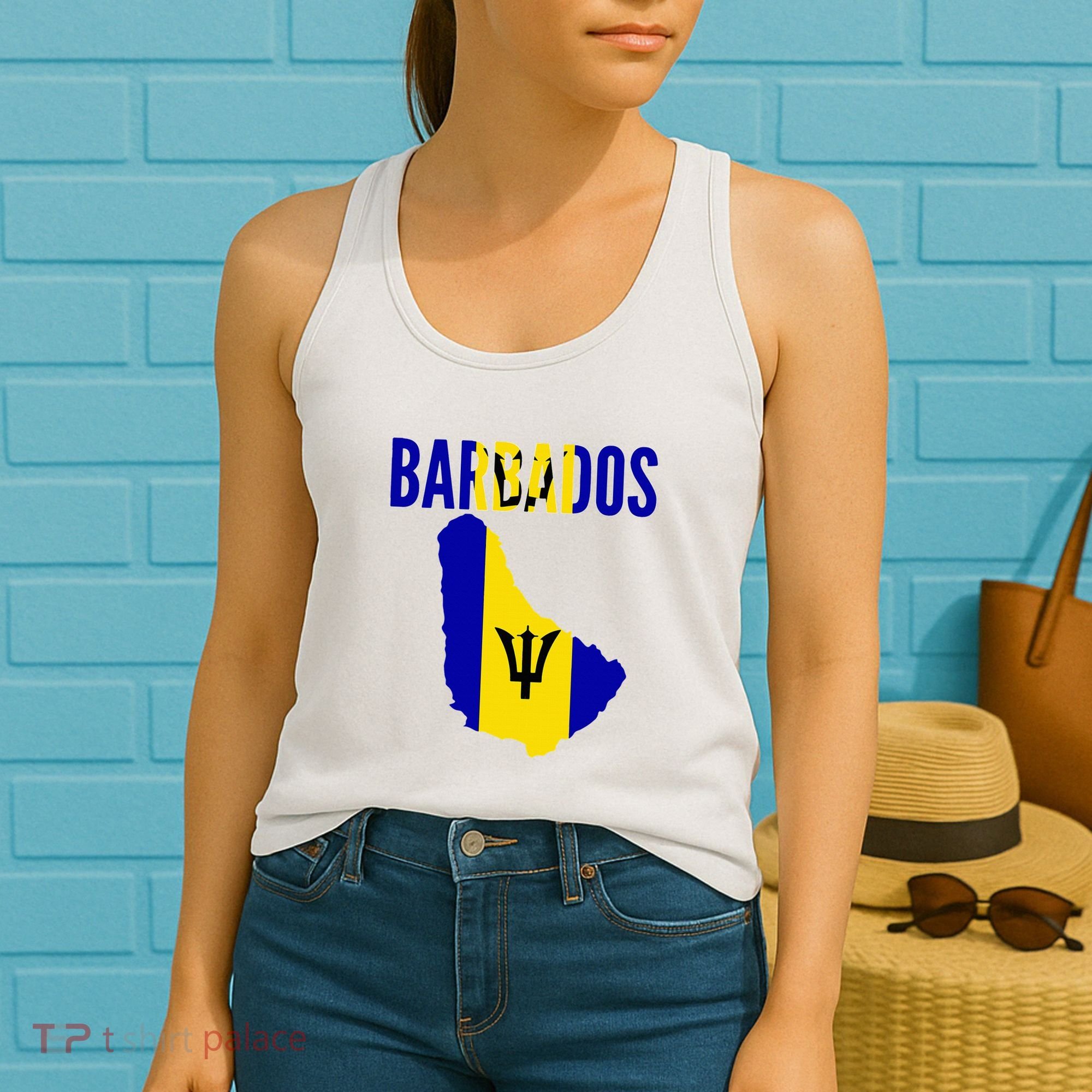 Barbadian Barbados Country Map Flag Women's Tank Top