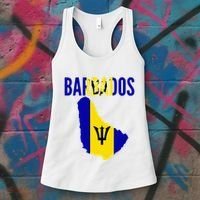 Barbadian Barbados Country Map Flag Women's Tank Top thumb 3