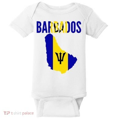Barbadian Barbados Country Map Flag Baby Bodysuit