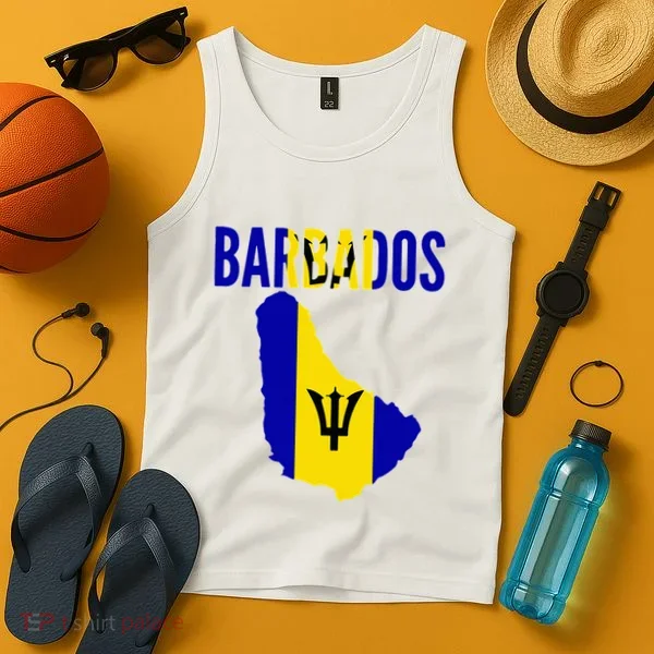 Barbadian Barbados Country Map Flag Tank Top