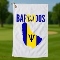 Barbadian Barbados Country Map Flag Golf Towel thumb 1