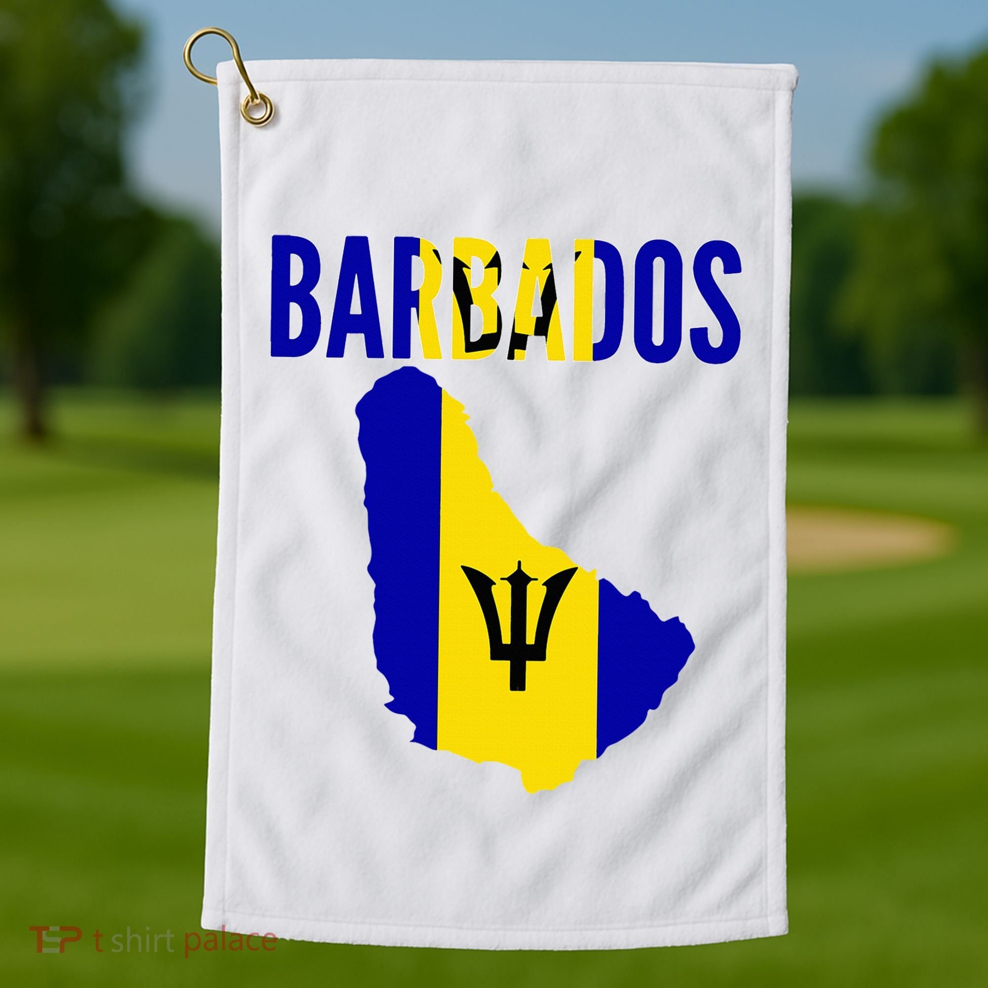 Barbadian Barbados Country Map Flag Golf Towel