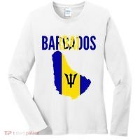 Barbadian Barbados Country Map Flag Women's Long Sleeve Shirt thumb 0