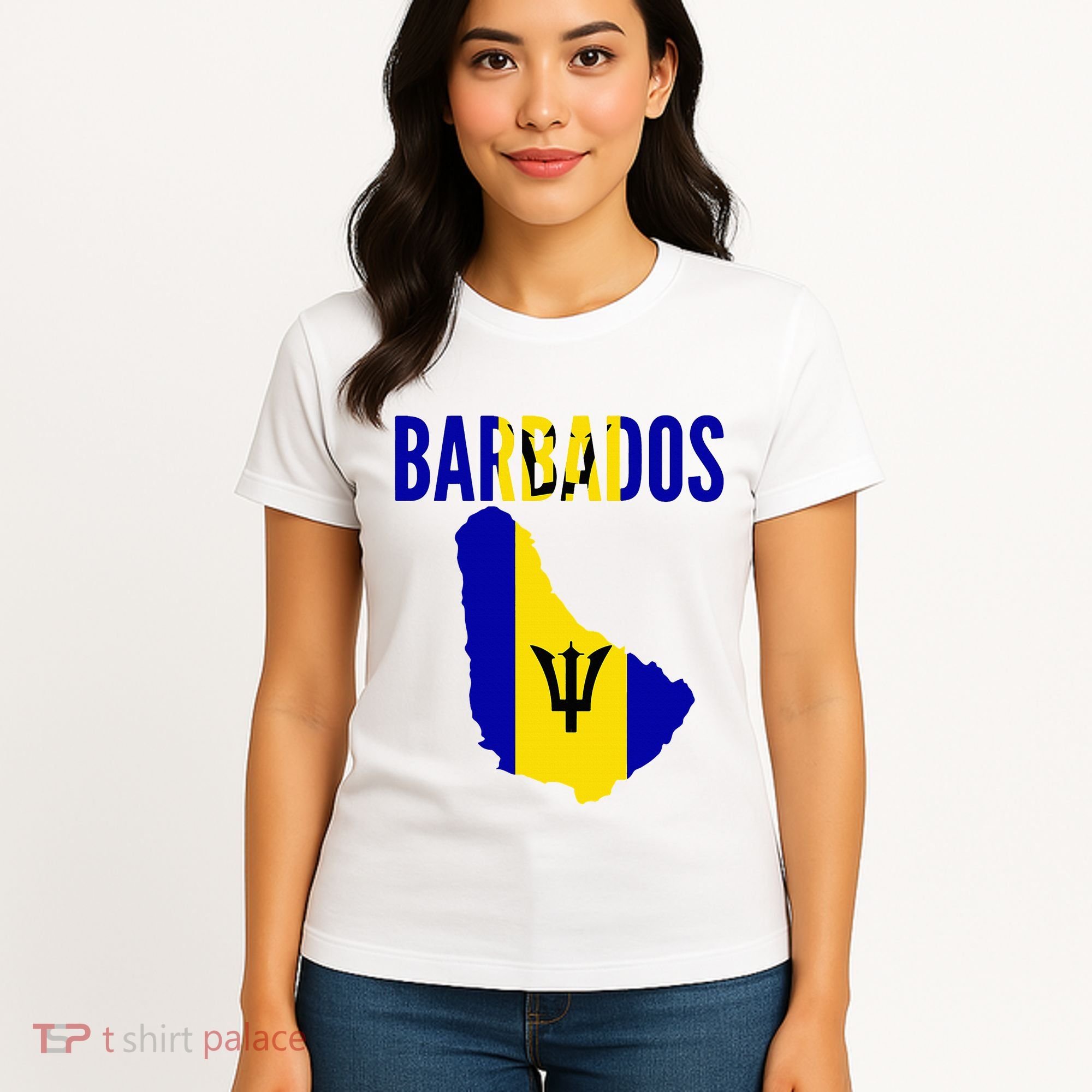 Barbadian Barbados Country Map Flag Women's T-Shirt