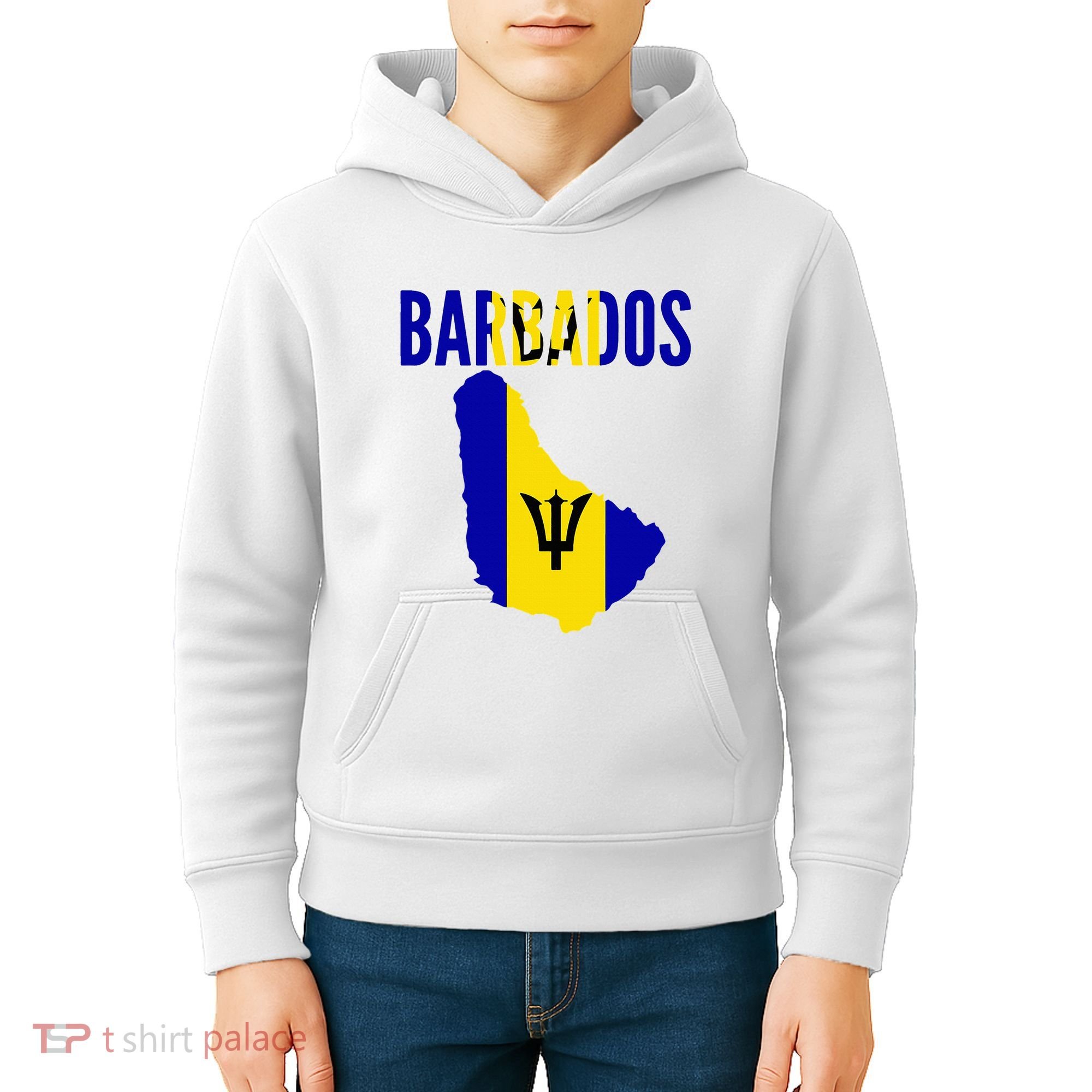Barbadian Barbados Country Map Flag Kids Hoodie