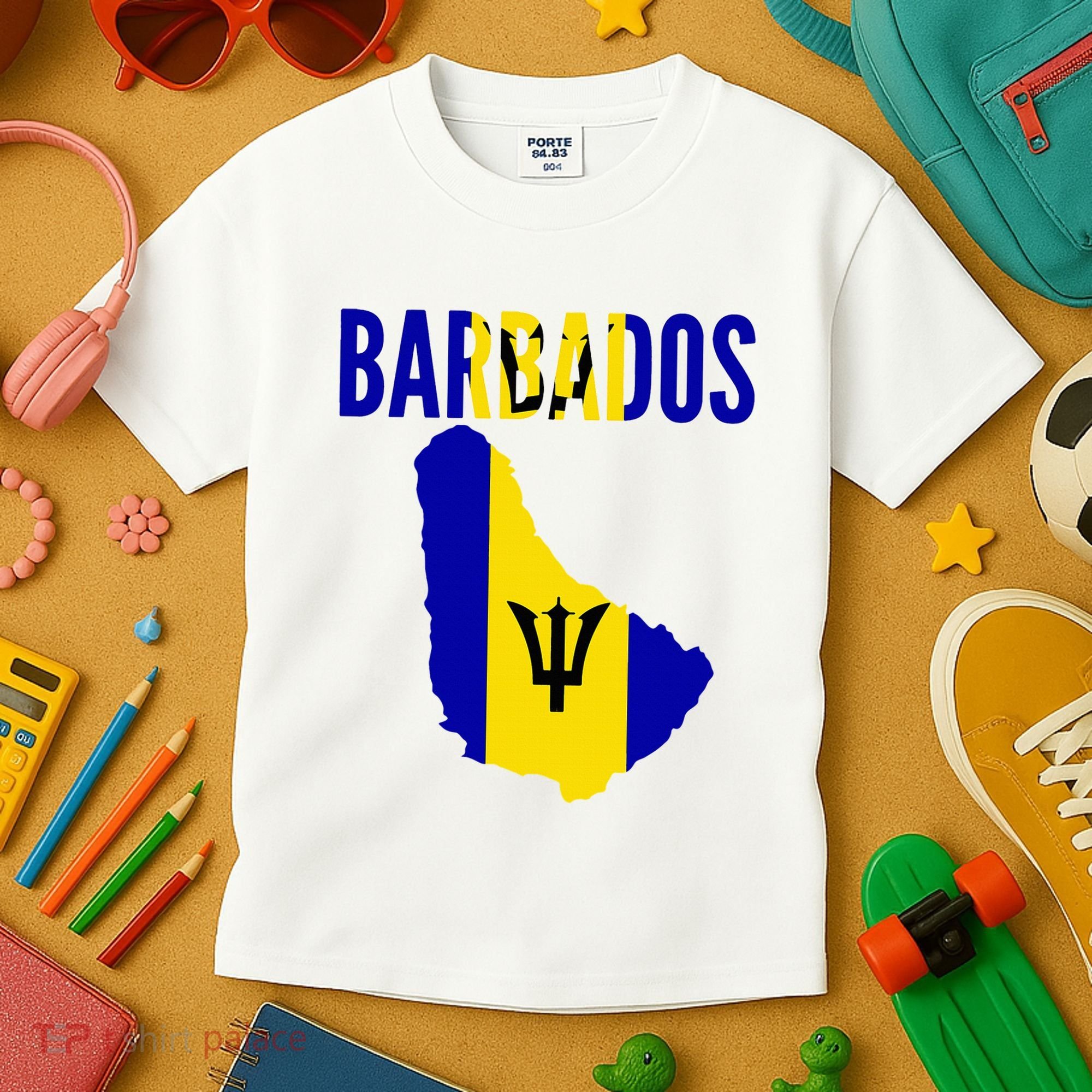Barbadian Barbados Country Map Flag Kids T-Shirt