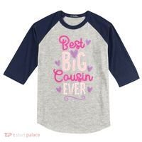 Best Big Cousin Ever For Girls And Boys Kids Colorblock Raglan Jersey thumb 0