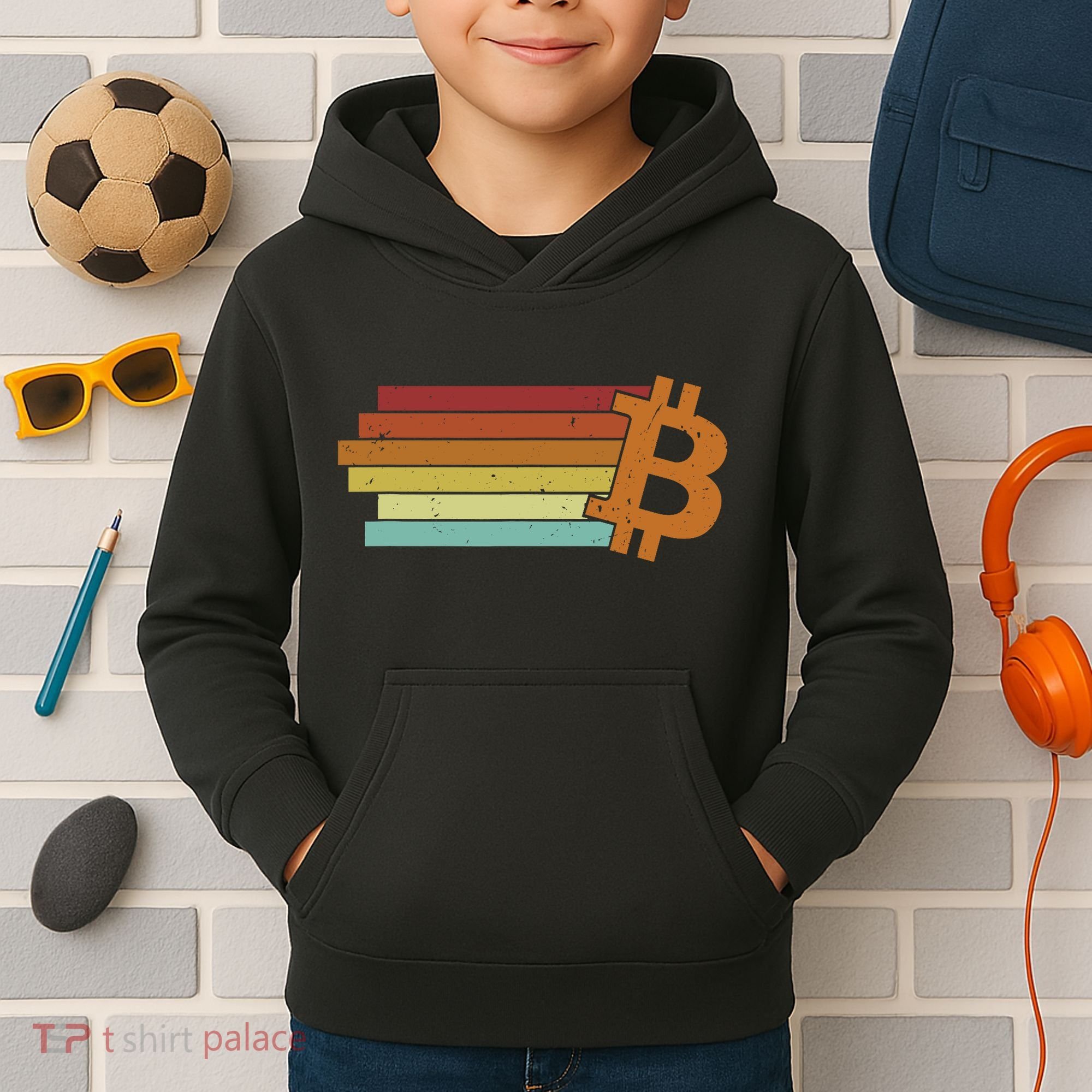 Bitcoin Blockchains Crypto Cryptocurrency Bitcoin Kids Hoodie