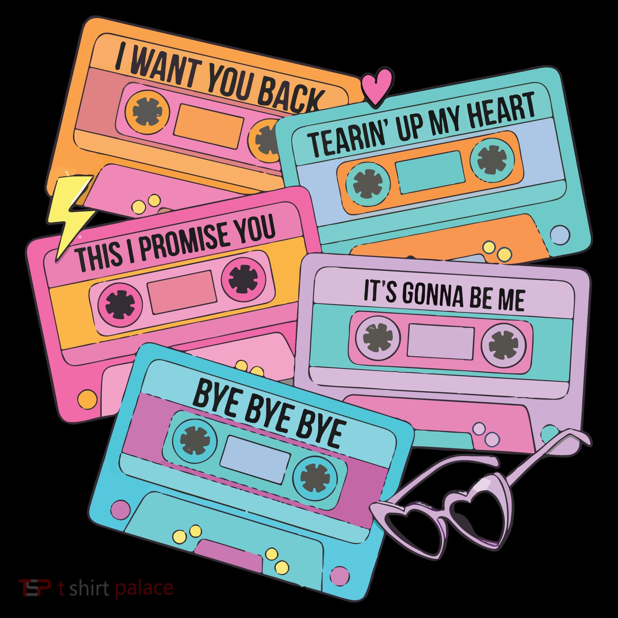 Boy Band Cassette Tape 90s Music Kids Colorblock Raglan Jersey