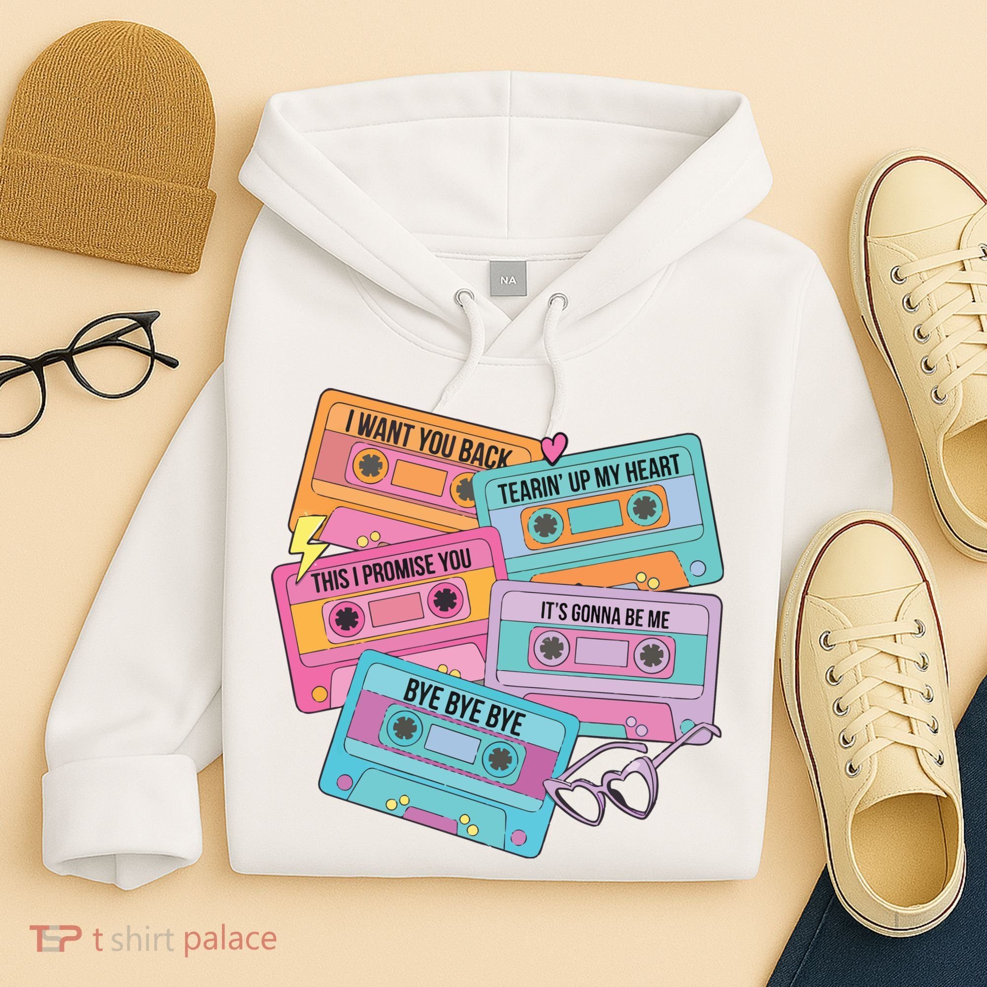 Boy Band Cassette Tape 90s Music Hoodie