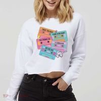 Boy Band Cassette Tape 90s Music Cropped Pullover Crew thumb 2