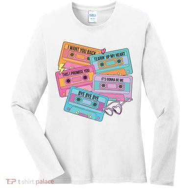 Boy Band Cassette Tape 90s Music Women's Long Sleeve Shirt