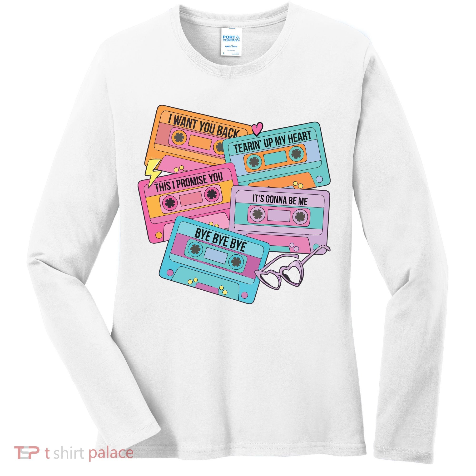 Boy Band Cassette Tape 90s Music Women's Long Sleeve Shirt
