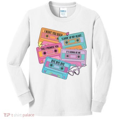 Boy Band Cassette Tape 90s Music Kids Long Sleeve Shirt