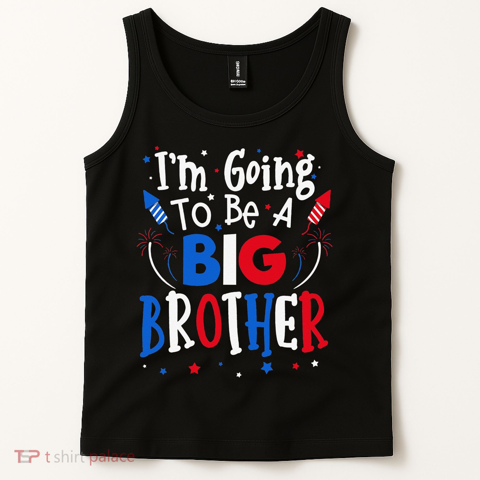 Big Brother Cute 4th of July Pregnancy announcement Gift Tank Top