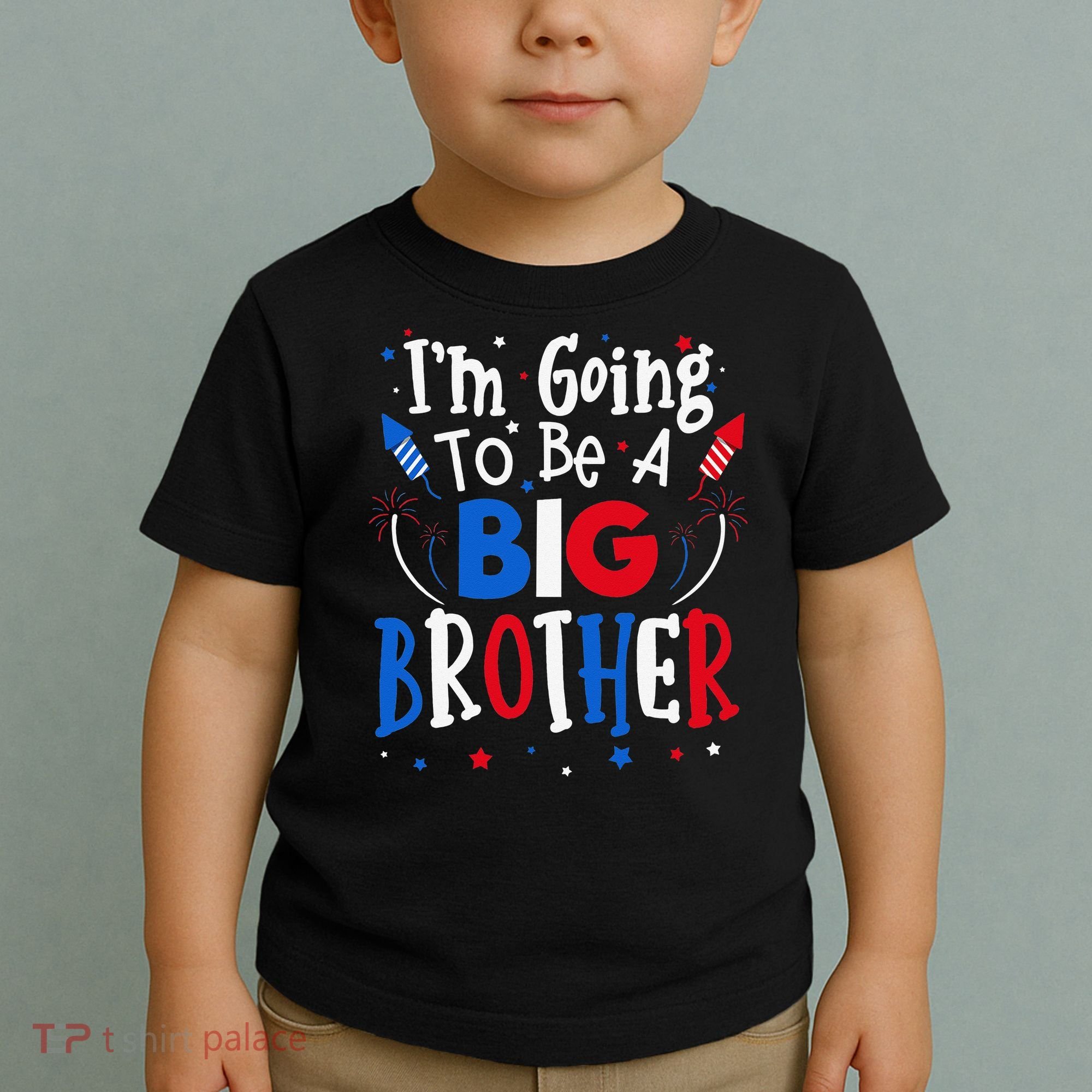 Big Brother Cute 4th of July Pregnancy announcement Gift Toddler T-Shirt
