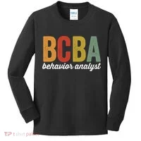 Bcba Board Certified Behavior Analyst Retro Vintage Kids Long Sleeve Shirt thumb 0