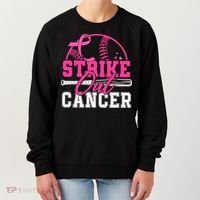 Baseball Breast Cancer Strike Out Cancer Awareness Month Women's Sweatshirt thumb 0