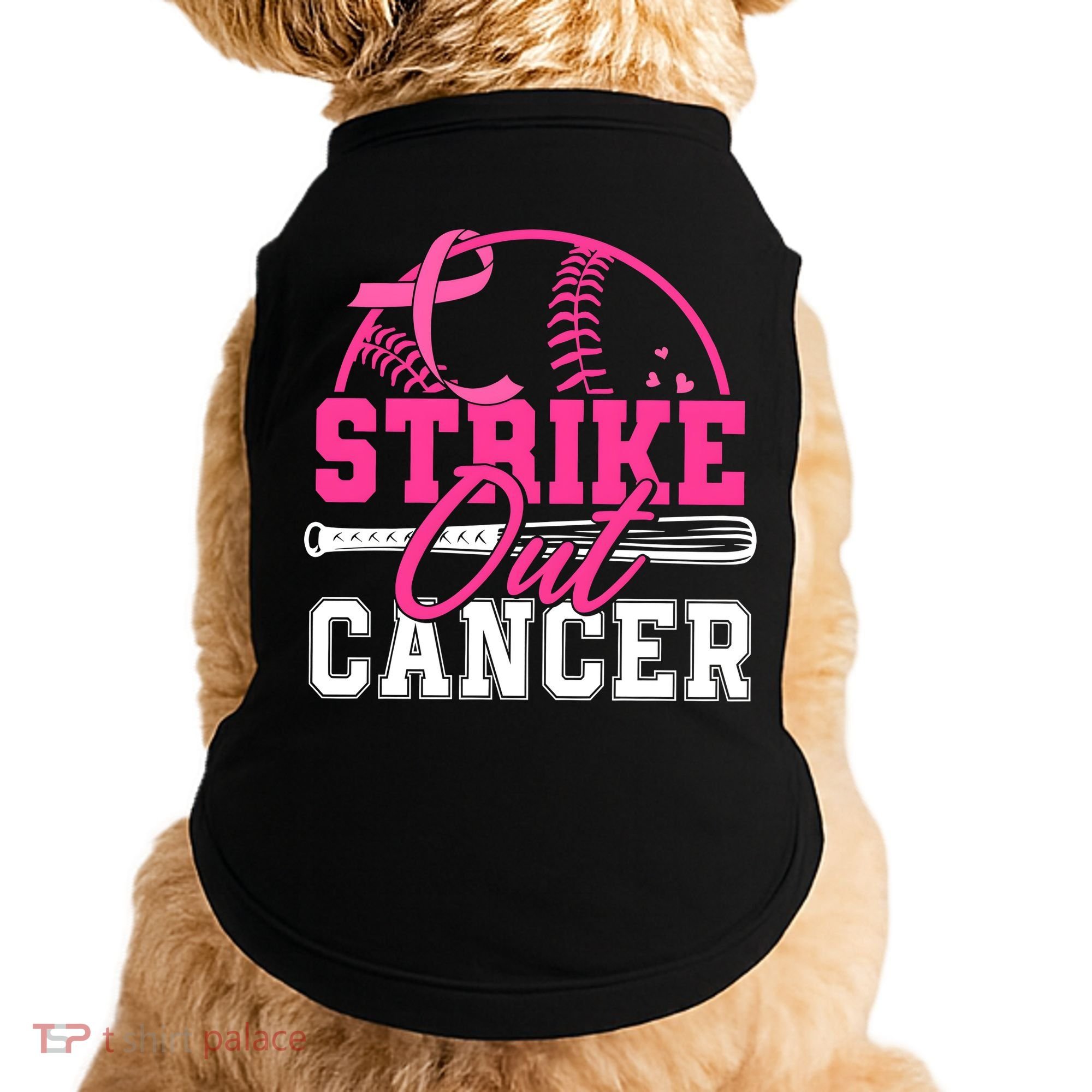 Baseball Breast Cancer Strike Out Cancer Awareness Month Doggie Tank