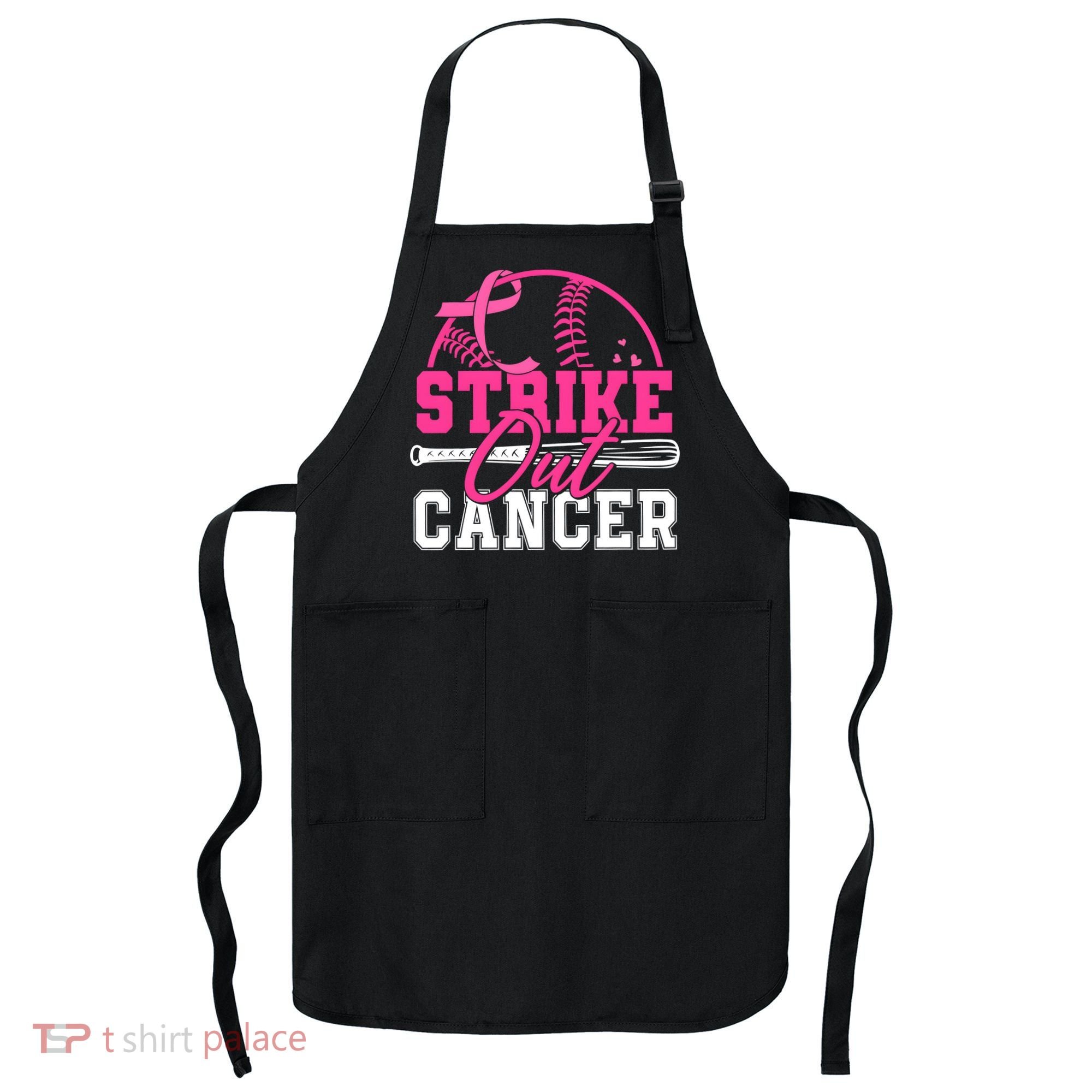 Baseball Breast Cancer Strike Out Cancer Awareness Month Apron
