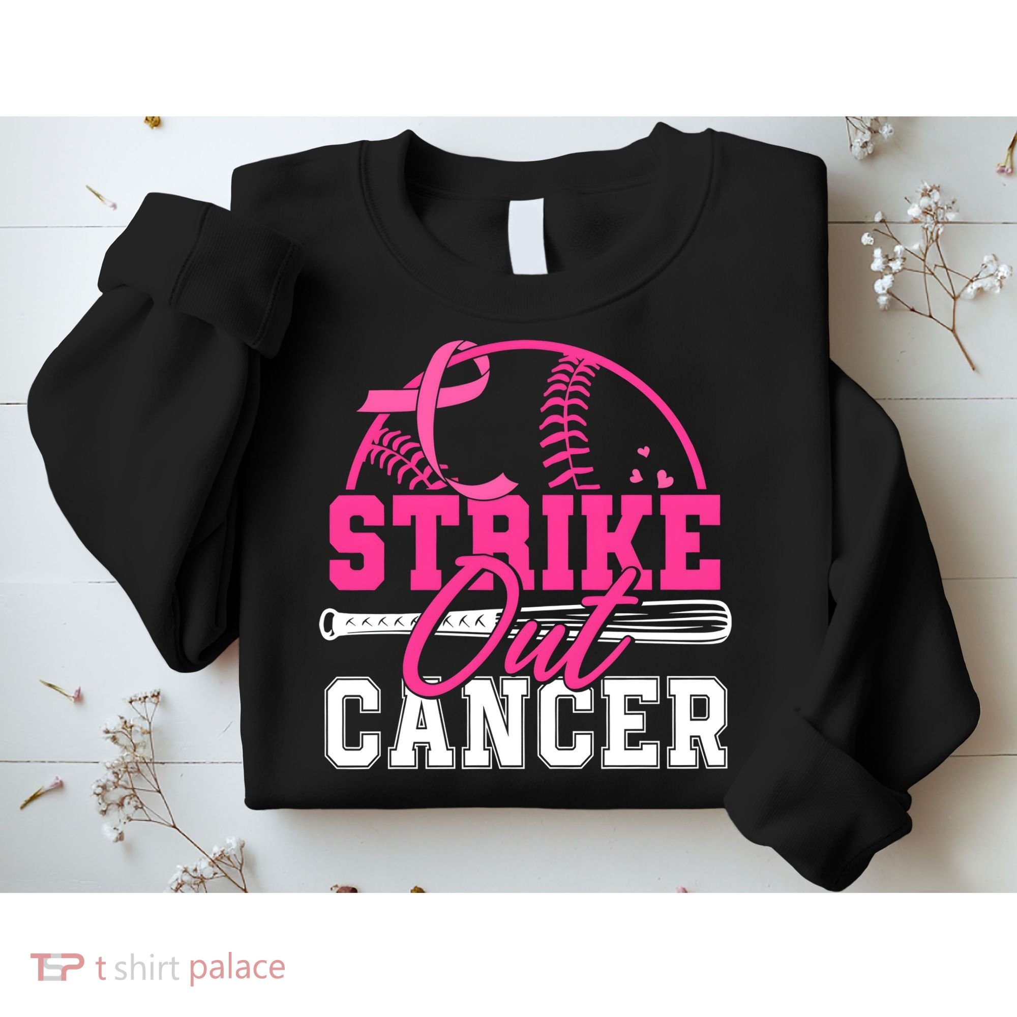 Baseball Breast Cancer Strike Out Cancer Awareness Month Sweatshirt