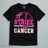 Baseball Breast Cancer Strike Out Cancer Awareness Month T-Shirt thumb 5