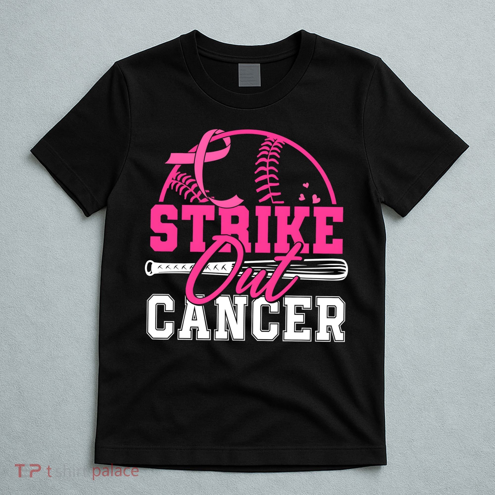 Baseball Breast Cancer Strike Out Cancer Awareness Month T-Shirt