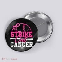 Baseball Breast Cancer Strike Out Cancer Awareness Month Button thumb 0