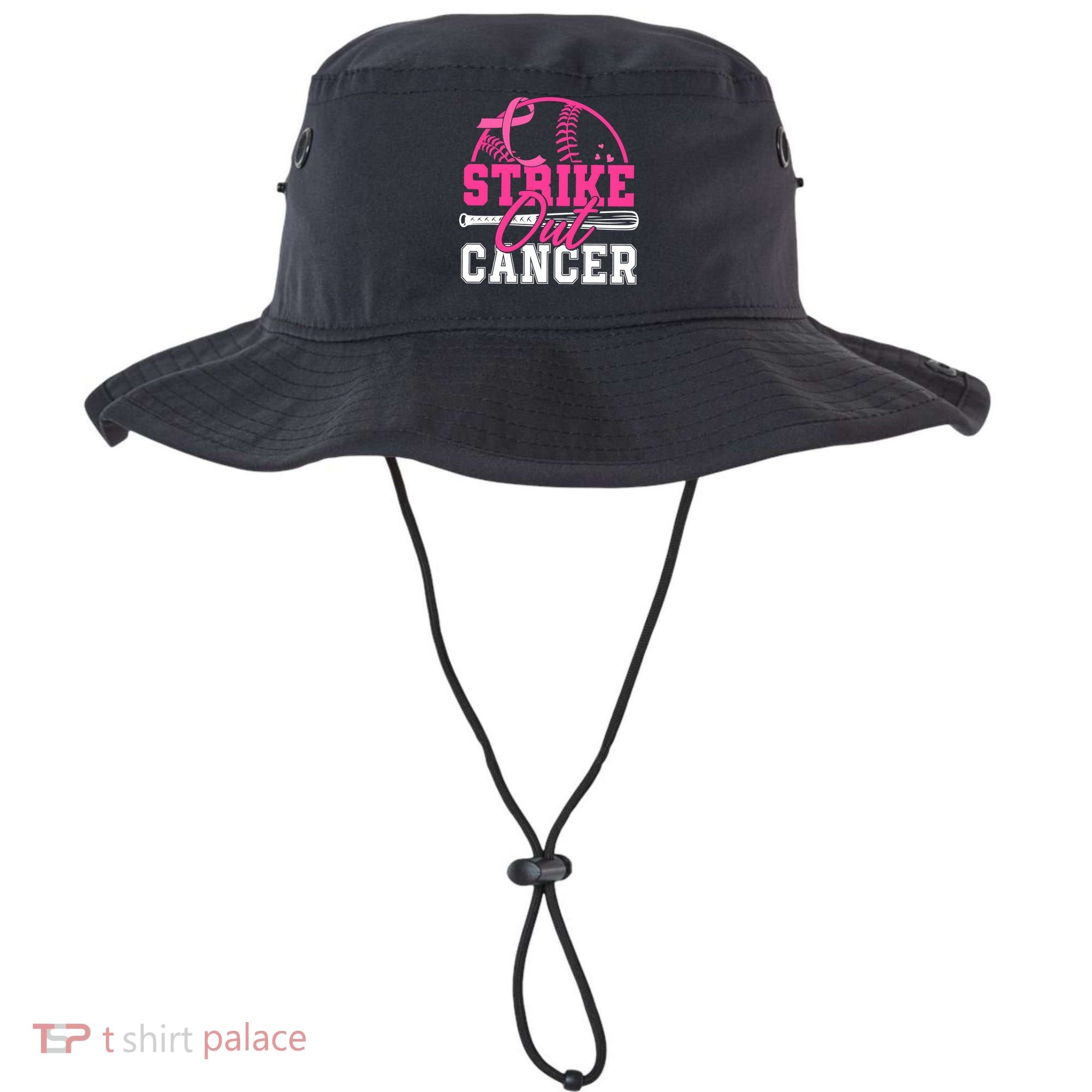 Baseball Breast Cancer Strike Out Cancer Awareness Month Bucket Hat