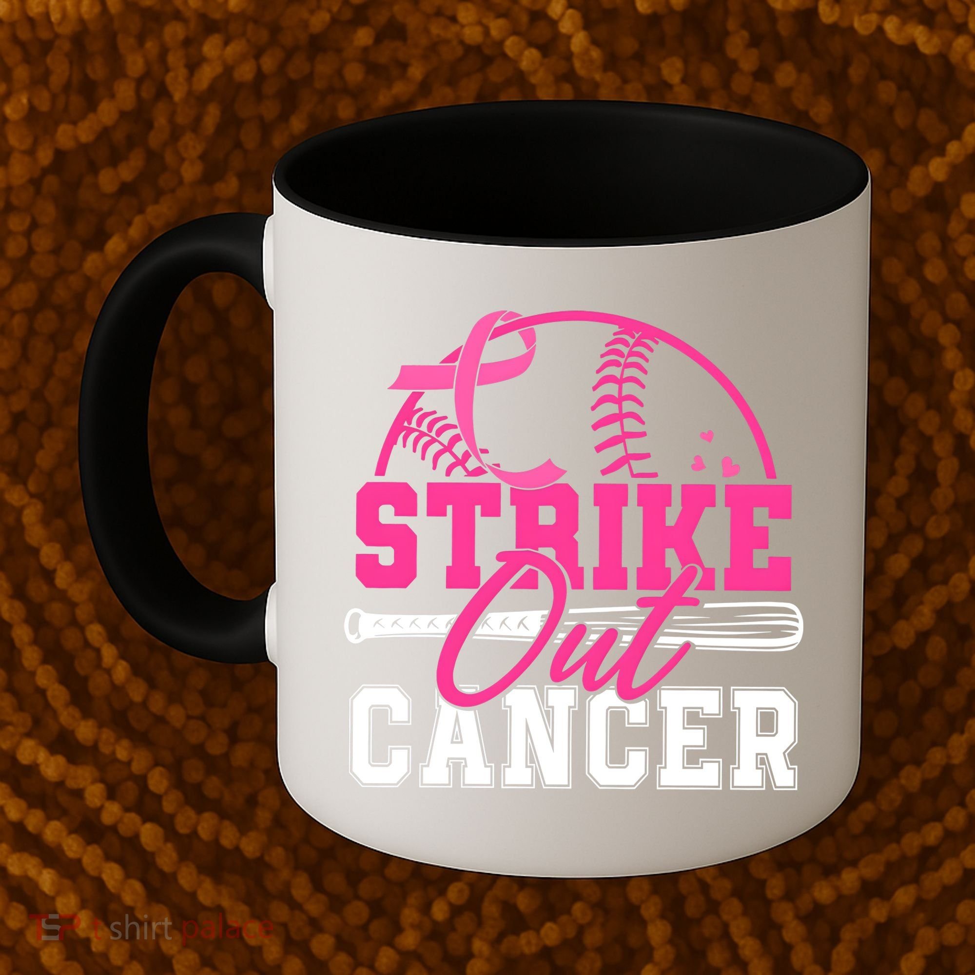 Baseball Breast Cancer Strike Out Cancer Awareness Month Coffee Mug