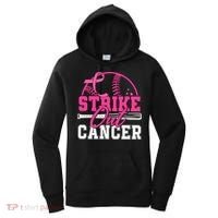 Baseball Breast Cancer Strike Out Cancer Awareness Month Women's Hoodie thumb 0