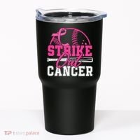 Baseball Breast Cancer Strike Out Cancer Awareness Month Tumbler thumb 0